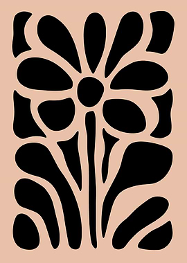 Minimalist Black Silhouette Floral