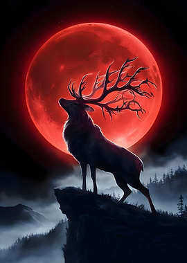 Red Moon Deer