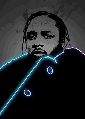 Kendrick Lamar Neon Portrait