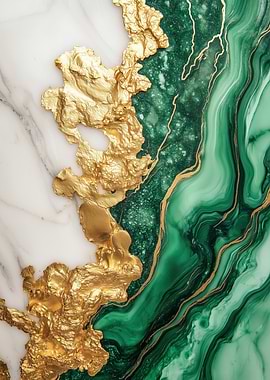 Green and Gold Marble