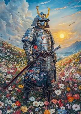Samurai in Flower Field