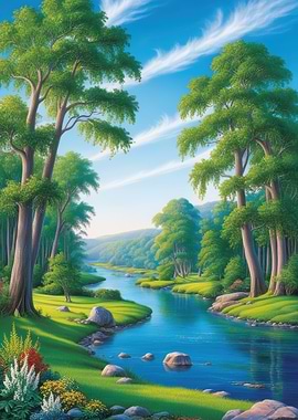 Serene River Landscape