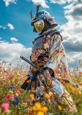 Samurai in Flower Field