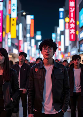 Young Man in Tokyo Street