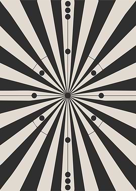 Bauhaus Black and White Geometric Sunburst