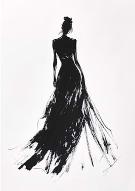 Black and White Woman Silhouette