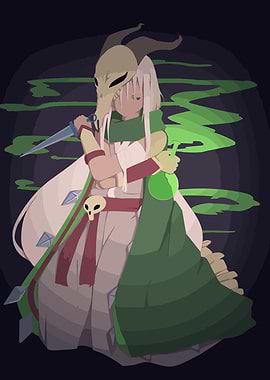 Anime Girl with Mask and Potion