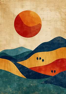 Abstract Mountain Landscape