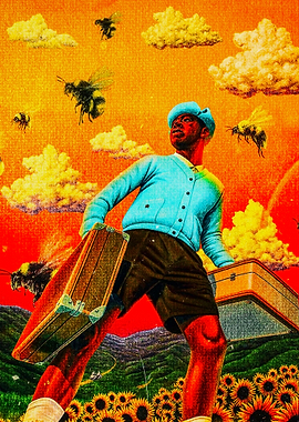 Man Walking with Suitcases