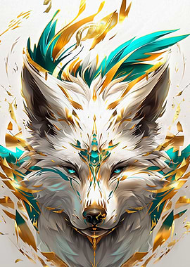 Golden Wolf Art Print