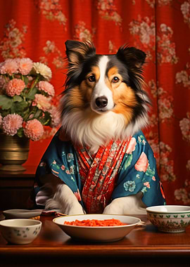 Dog in Kimono