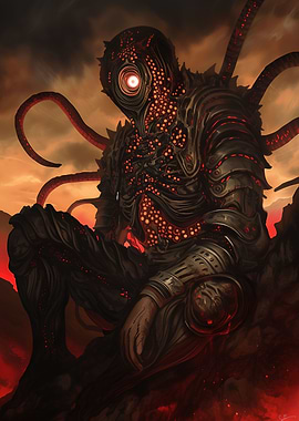 Dark Creature with Red Eyes