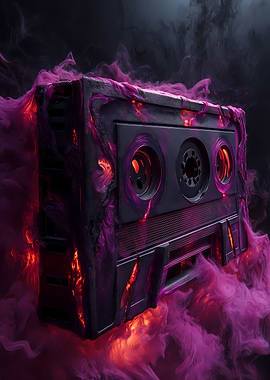 Cassette Tape in Smoke Music