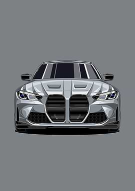 G80 - Modern Sports Car Poster – Performance Illustration | Car Decor for Fans