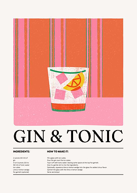 Gin & Tonic Recipe Illustration
