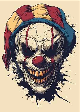 Creepy Clown Skull