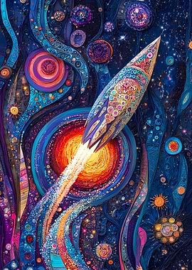Fantasy Rocket in Space