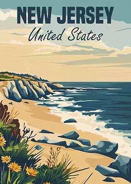 New Jersey Coastline Poster