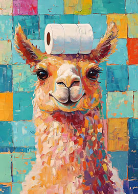 Llama with Toilet Paper Hat