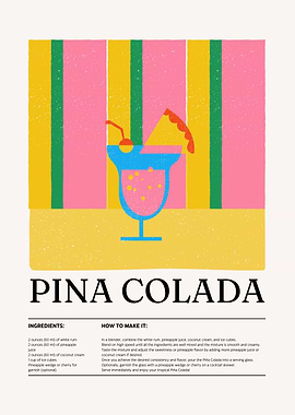 Pina Colada Recipe Illustration