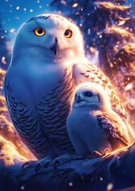 Snowy Owl Family