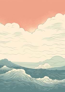 Ocean Waves and Clouds