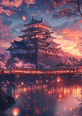 Himeji Castle at Sunset