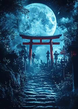 Japanese Moonlit Path