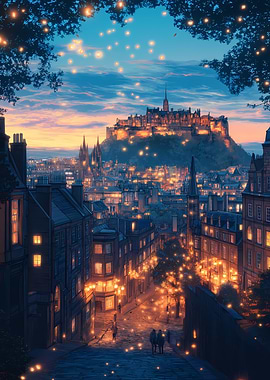 Edinburgh Castle in twilight