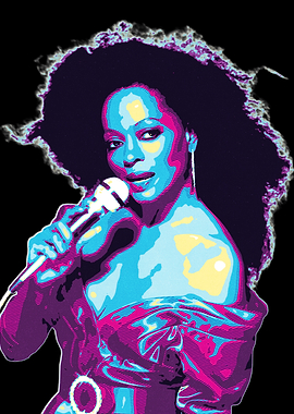 Diana Ross Retro Art
