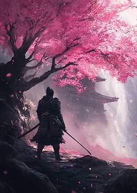 Samurai Under Cherry Blossoms