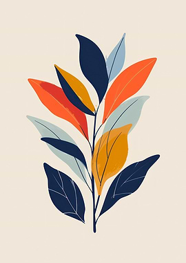 Abstract Floral Branch