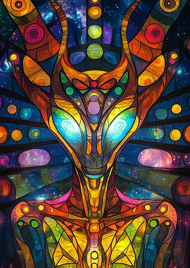 Cosmic Stained Glass Alien