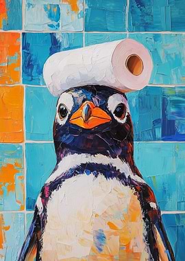 Penguin with Toilet Paper