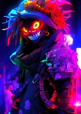 Neon Anime Character