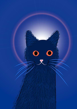 Blue Cat with Halo