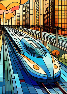Japan Bullet Train Shinkansen Japanese Cityscape