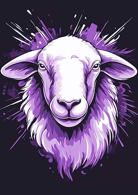 Purple Sheep Illustration