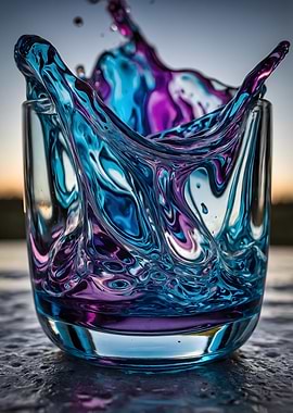 Blue and Purple Splash