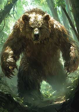 Grizzly Bear in Forest