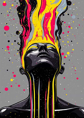 Abstract Portrait with Paint