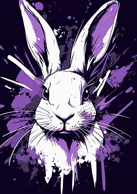 Purple Rabbit Art Print