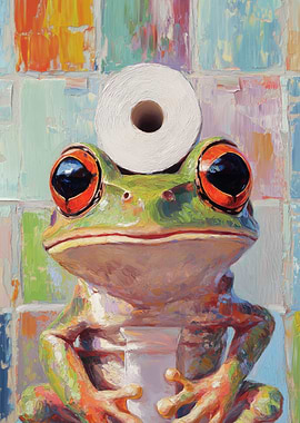Frog with Toilet Paper