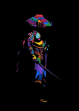 Colorful Samurai Warrior