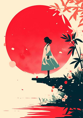 Silhouette Woman Sunset