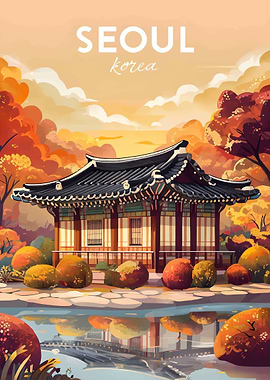 Seoul Korea Travel Poster
