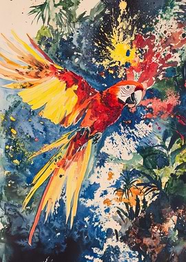 Scarlet Macaw Watercolor
