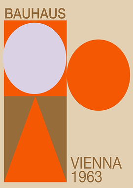 Bauhaus Vienna Mid Century Modern Exhibition Poster