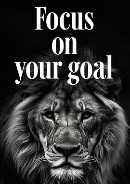 Lion Focus Goal Poster