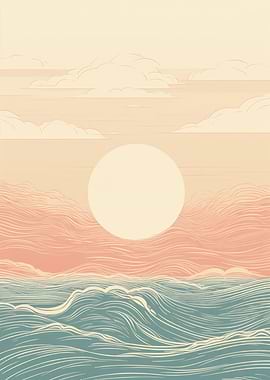 Sunset Ocean Waves